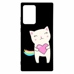 Чехол для Samsung Note 20 Ultra Cute cat with heart - PrintSalon