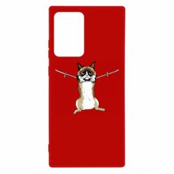 Чехол для Samsung Note 20 Ultra Grumpy Cat On The Rope - PrintSalon