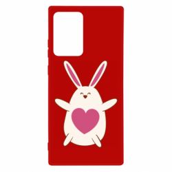 Чехол для Samsung Note 20 Ultra Rabbit with a pink heart - PrintSalon
