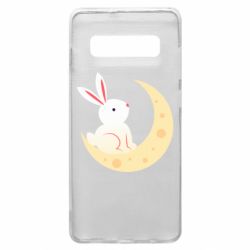 Чехол для Samsung S10+ Cute rabbit on the moon - PrintSalon