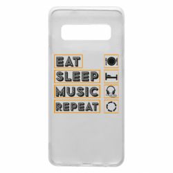 Чехол для Samsung S10 Eat sleep dj repeat. - PrintSalon