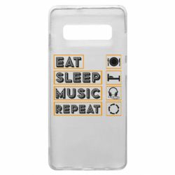 Чехол для Samsung S10+ Eat sleep dj repeat. - PrintSalon