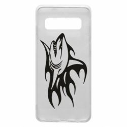 Чехол для Samsung S10 Flaming shark-PrintSalon Чехол для Samsung S10 Flaming shark