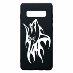 Чехол для Samsung S10+ Flaming shark - PrintSalon