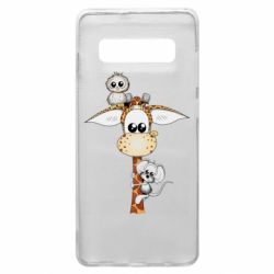 Чехол для Samsung S10+ Giraffe Owl and Mouse - PrintSalon