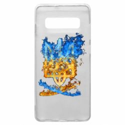 Чехол для Samsung S10+ Горящий гербу Украины - PrintSalon
