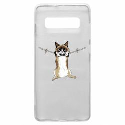 Чехол для Samsung S10+ Grumpy Cat On The Rope - PrintSalon
