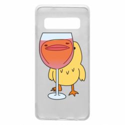 Чехол для Samsung S10 Качка і келих вина - PrintSalon