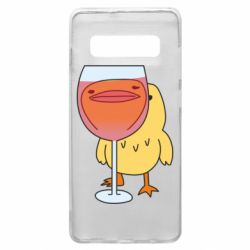 Чехол для Samsung S10+ Качка і келих вина - PrintSalon