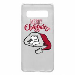 Чехол для Samsung S10 Кот саймона рождество - PrintSalon
