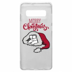 Чехол для Samsung S10+ Кот саймона рождество - PrintSalon