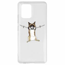 Чехол для Samsung S10 Lite Grumpy Cat On The Rope - PrintSalon