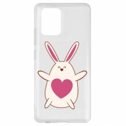 Чехол для Samsung S10 Lite Rabbit with a pink heart - PrintSalon