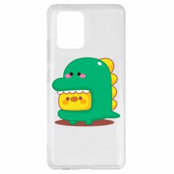 Чехол для Samsung S10 Lite Уточка в костюме динозавра - PrintSalon