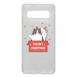 Чехол для Samsung S10 Meowy Christmas ( present box ) - PrintSalon