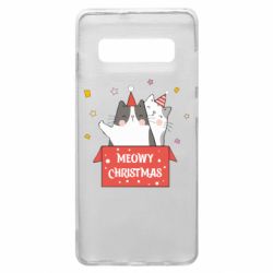 Чехол для Samsung S10+ Meowy Christmas ( present box ) - PrintSalon