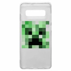 Чехол для Samsung S10+ Minecraft minimalist Creeper - PrintSalon