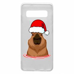 Чехол для Samsung S10 Новогодняя капибара - PrintSalon