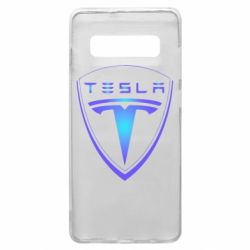 Чехол для Samsung S10+ Tesla logo gradient - PrintSalon