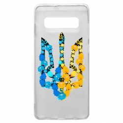 Чохол для Samsung S10+ Тризуб квіти Україна - PrintSalon