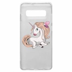 Чехол для Samsung S10+ Unicorn with bow tie - PrintSalon