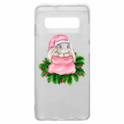 Чехол для Samsung S10+ Заяц Новогодний - PrintSalon