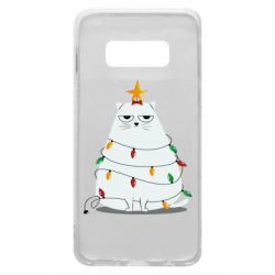 Чехол для Samsung S10e Cat and Christmas Lights - PrintSalon