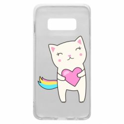Чехол для Samsung S10e Cute cat with heart