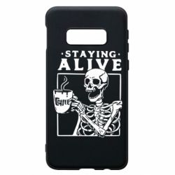 Чехол для Samsung S10e Staying alive with coffee - PrintSalon