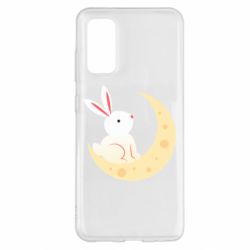 Чехол для Samsung S20 Cute rabbit on the moon - PrintSalon