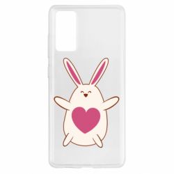 Чехол для Samsung S20 FE Rabbit with a pink heart - PrintSalon