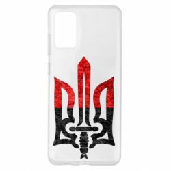 Чехол для Samsung S20+ Герб Украины красно-черный - PrintSalon