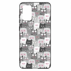 Чохол для Samsung S20+ Gray cats pattern - PrintSalon