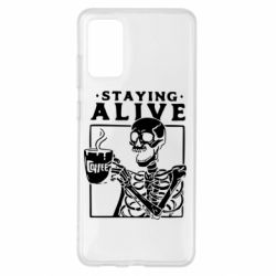 Чехол для Samsung S20+ Staying alive with coffee - PrintSalon