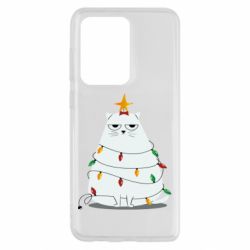 Чехол для Samsung S20 Ultra Cat and Christmas Lights - PrintSalon