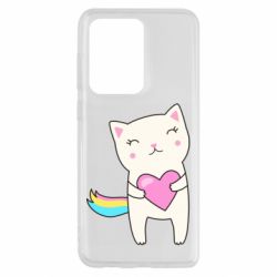 Чехол для Samsung S20 Ultra Cute cat with heart - PrintSalon