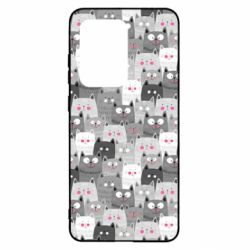 Чохол для Samsung S20 Ultra Gray cats pattern - PrintSalon