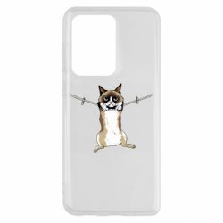 Чехол для Samsung S20 Ultra Grumpy Cat On The Rope - PrintSalon