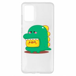 Чехол для Samsung S20+ Уточка в костюме динозавра - PrintSalon