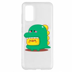 Чехол для Samsung S20 Уточка в костюме динозавра - PrintSalon