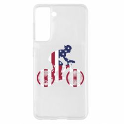 Чехол для Samsung S21 American cyclist - PrintSalon