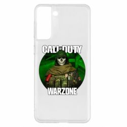 Чехол для Samsung S21+ Call of duty Warzone ghost green background - PrintSalon