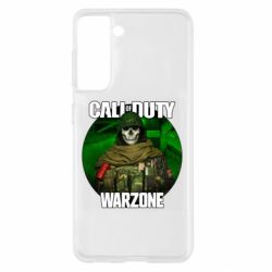 Чехол для Samsung S21 Call of duty Warzone ghost green background - PrintSalon