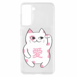 Чехол для Samsung S21 Cat and hieroglyphs - PrintSalon