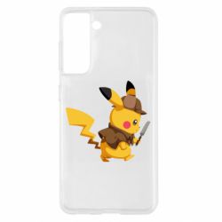 Чехол для Samsung S21 Cute Detective Pikachu - PrintSalon