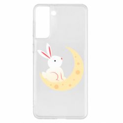 Чехол для Samsung S21+ Cute rabbit on the moon - PrintSalon