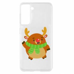 Чехол для Samsung S21 Deer in a scarf - PrintSalon