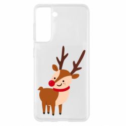 Чехол для Samsung S21 Deer with red nose - PrintSalon