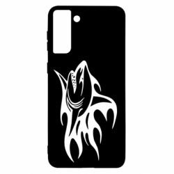 Чехол для Samsung S21+ Flaming shark - PrintSalon