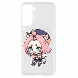 Чехол для Samsung S21 Genshin Impact chibi Diona - PrintSalon
